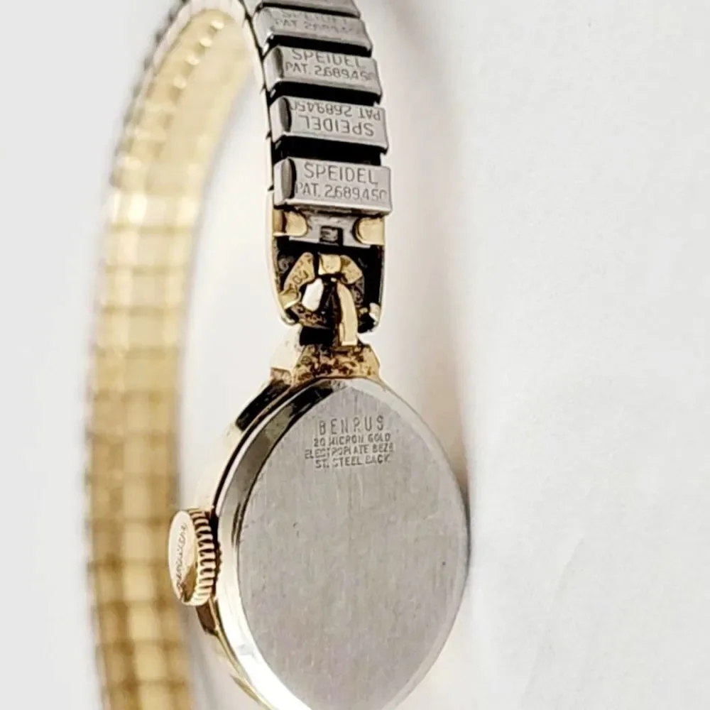 Vintage Bolivia gold silver rhinestone watch